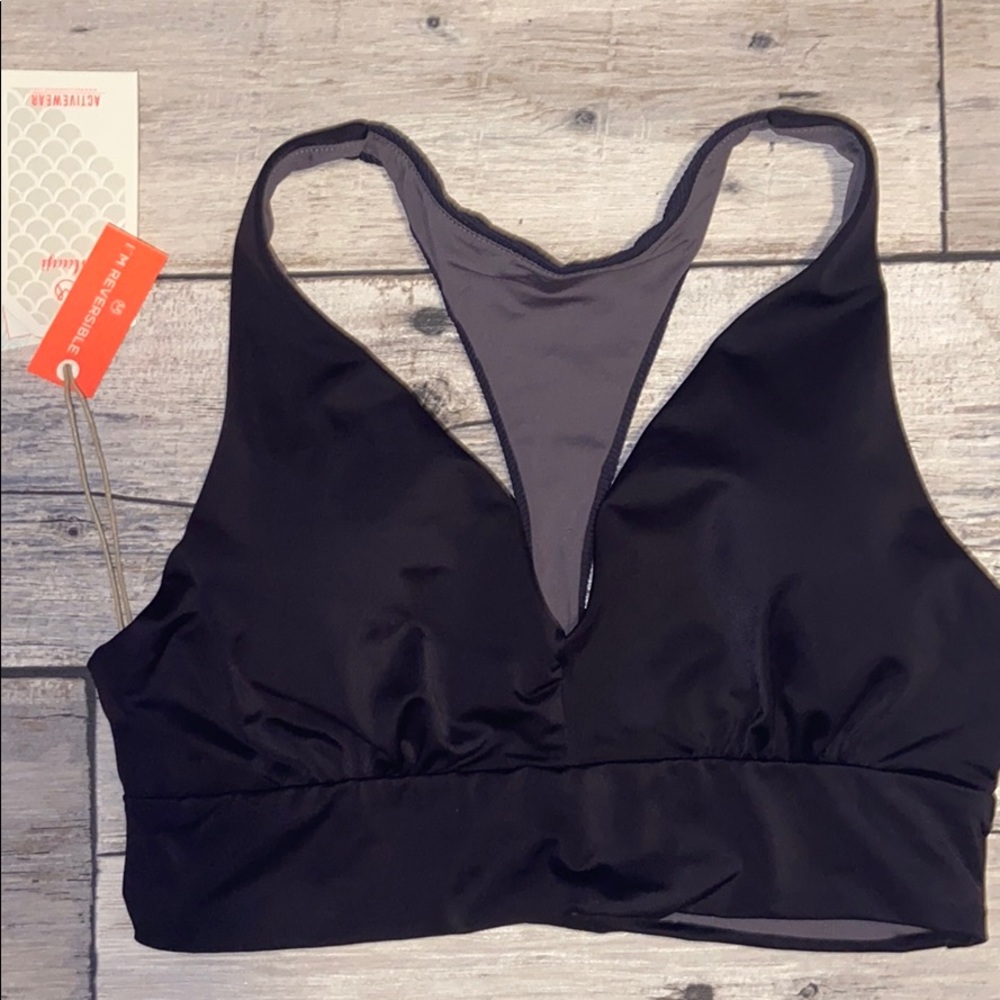 Maaji gray reversible sports bra.
